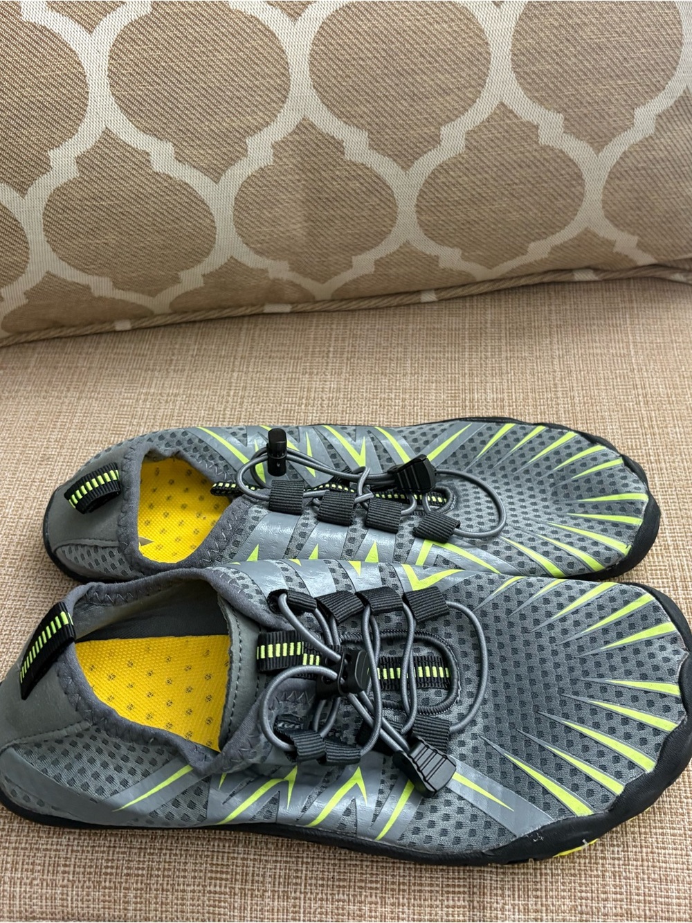 Gray & Yellow Water Shoes - Slip-On Athletic Aqua Socks